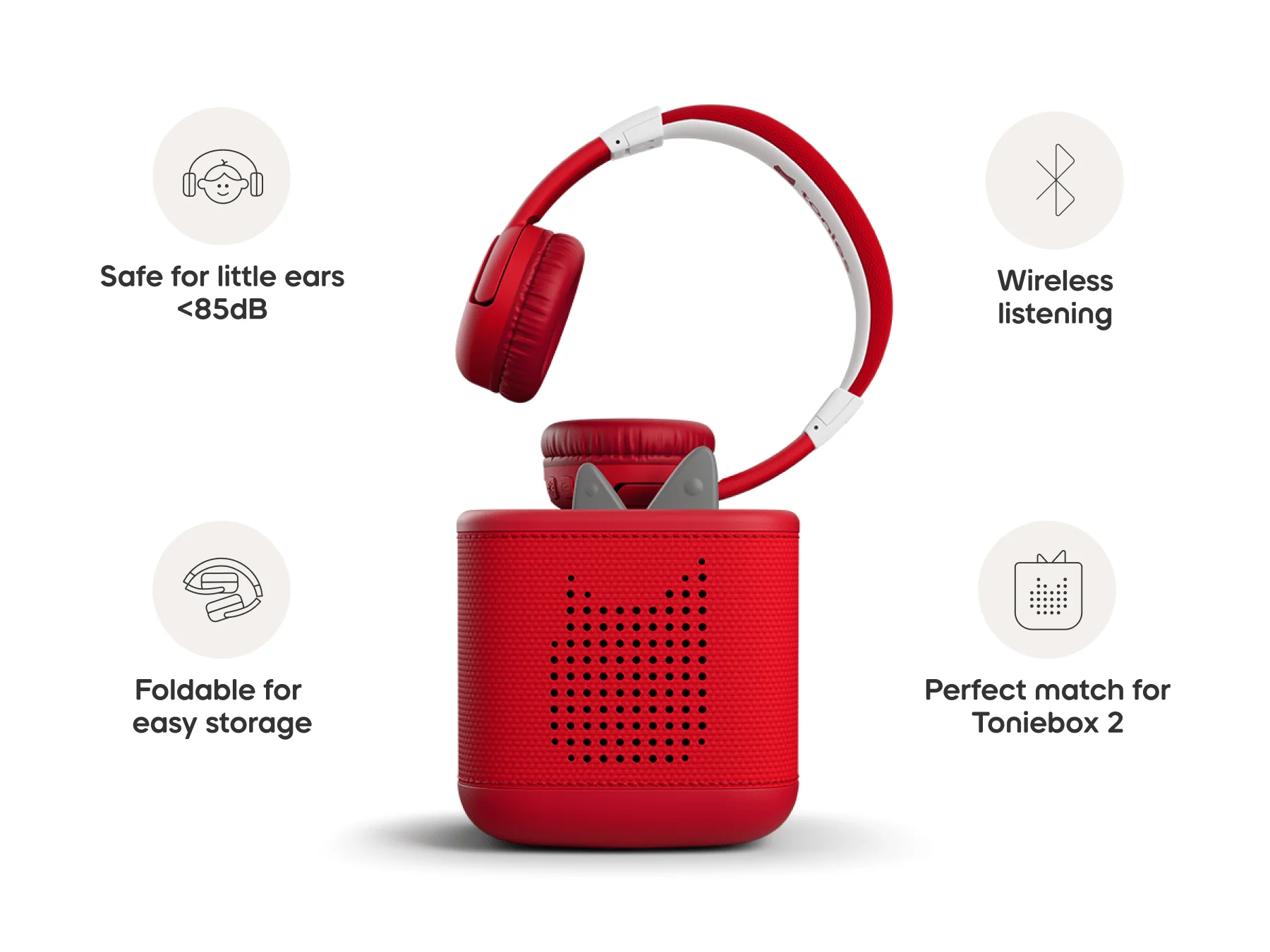 Bluetooth Headphones: Sunset Red - Toniebox 2 - Image 4