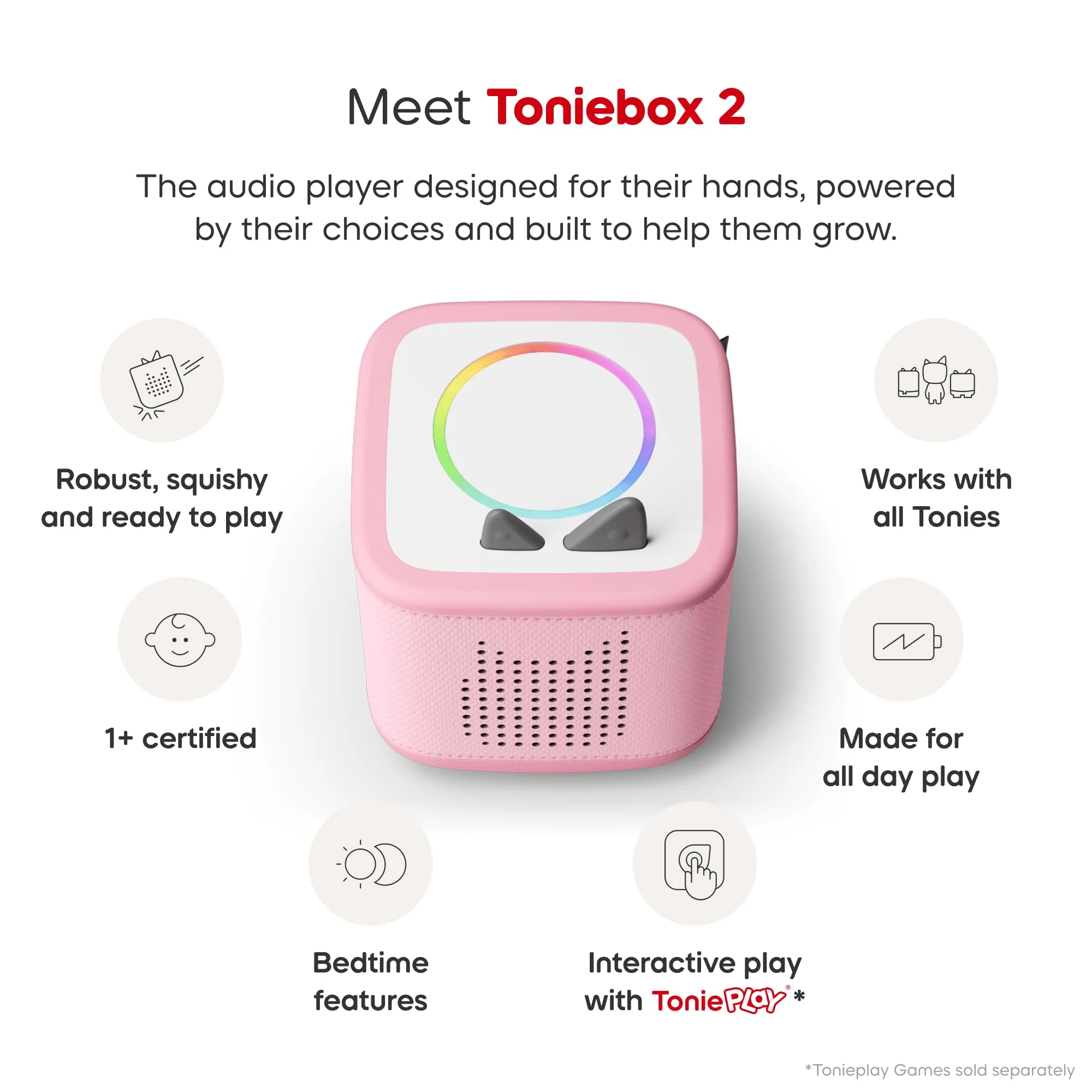 Toniebox 2 Starter Set with Creative Tonie - Cloud Pink - Image 6