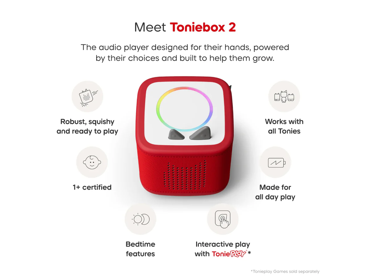 Toniebox 2 Starter Set with Creative Tonie - Sunset Red - Image 6
